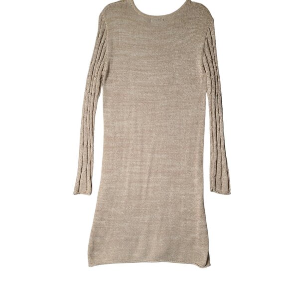 Volcom Cable Knit Beige Sweater Dress Woman's Size Medium/12 - Picture 3 of 11
